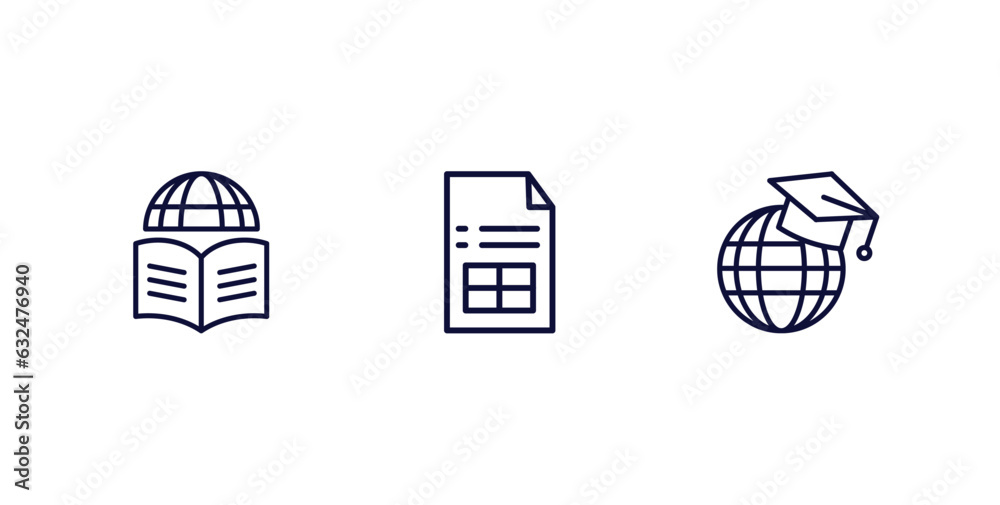 set of distance learning thin line icons. distance learning outline icons included learning, sheet, international vector. set of distance learning thin line icons. distance learning outline icons included learning, sheet, international vector.