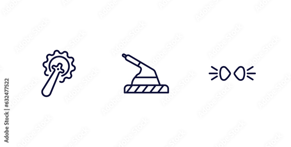 set of car parts thin line icons. car parts outline icons included car crank, handbrake, parking light vector. set of car parts thin line icons. car parts outline icons included car crank, handbrake, parking light vector.
