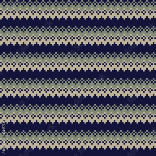 Neutral Colour Chevron Fair Isle Seamless Pattern Design