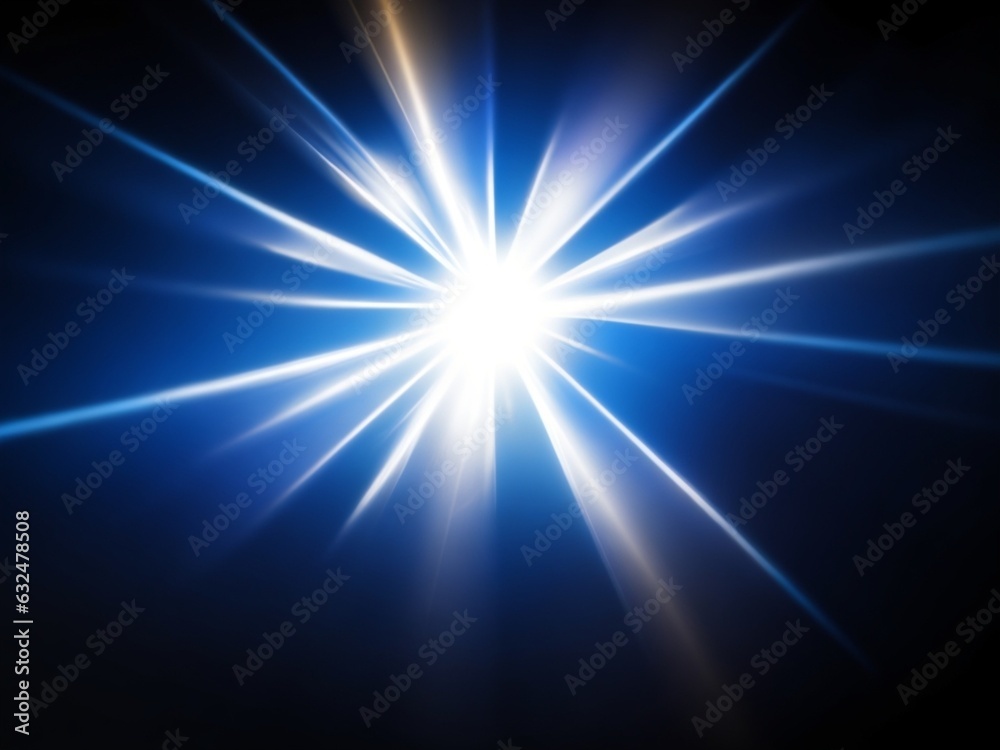 Blue And White colorful light pattern lens flare in background AI Generated