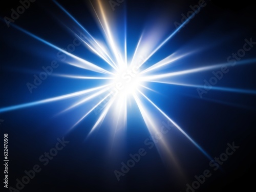 Blue And White colorful light pattern lens flare in background AI Generated