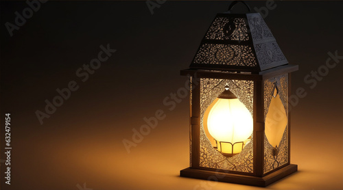 Light lantern as a concept for ramadan by Generative AI