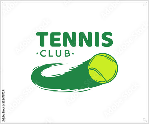 Vector tennis club logo with tennis ball