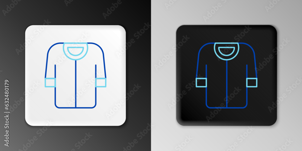 Line Baseball t-shirt icon isolated on grey background. Baseball jersey, sport uniform, raglan t-shirt sport. Colorful outline concept. Vector