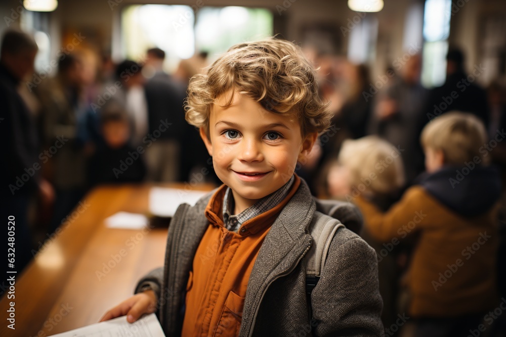 Little Boy Holding Crayon. Early Education and Creative Exploration. Bright School Atmosphere. Fostering Imagination and Learning. Children Thriving in School Environment. Generative Ai Little Boy Holding Crayon. Early Education and Creative Exploration. Bright School Atmosphere. Fostering Imagination and Learning. Children Thriving in School Environment. Generative Ai