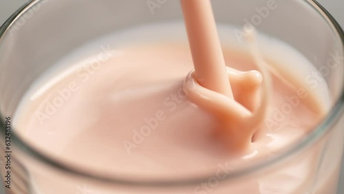 Yogurt pouring in slow motion