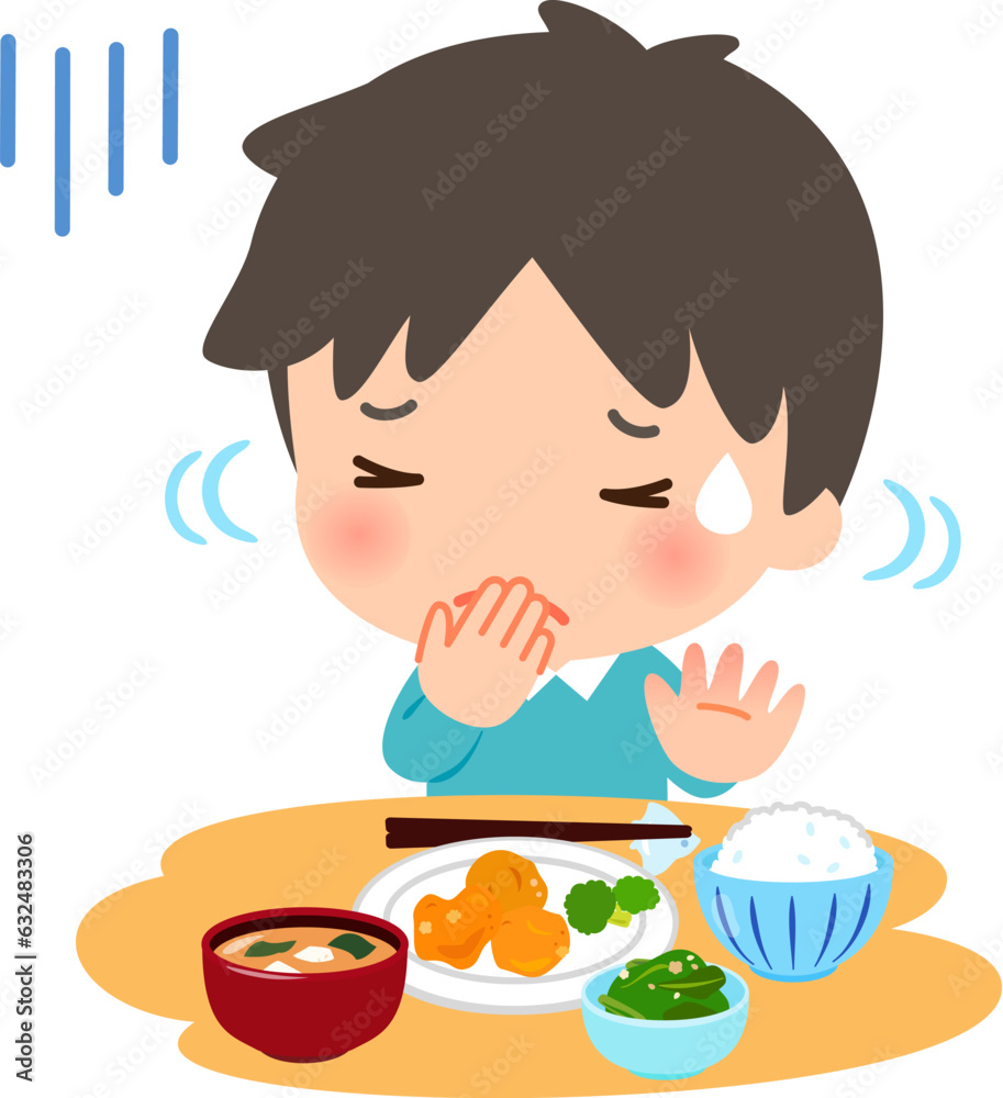 食事を拒否する男性、食欲不振 食事を拒否する男性、食欲不振
