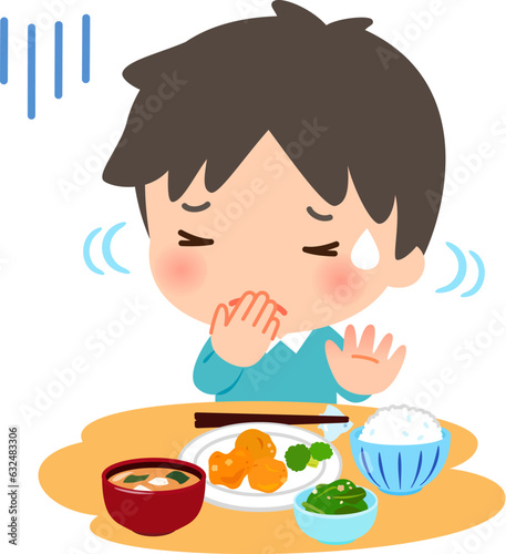 食事を拒否する男性、食欲不振