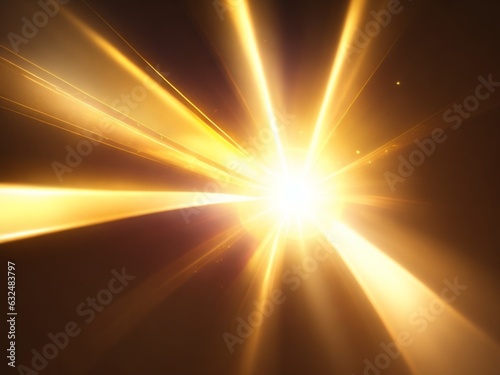 Gold colorful lens flare glowing in background AI Generated