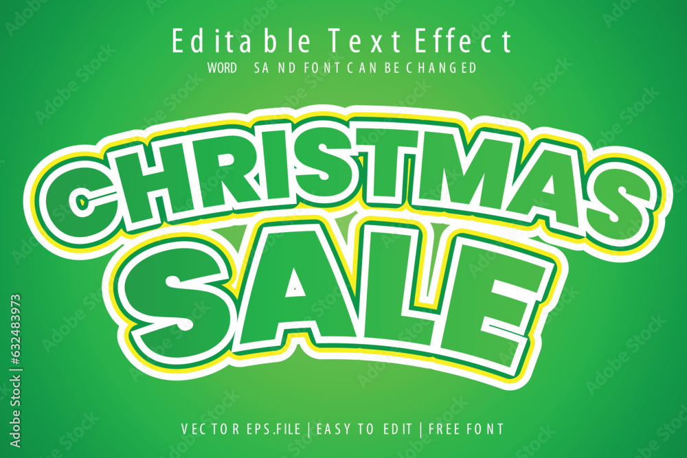 Vector Christmas Sale editable text effect template