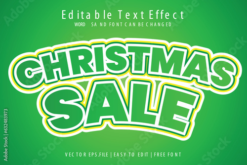 Vector Christmas Sale editable text effect template