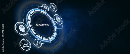 Concept of new ideas and innovation. 3d illustration