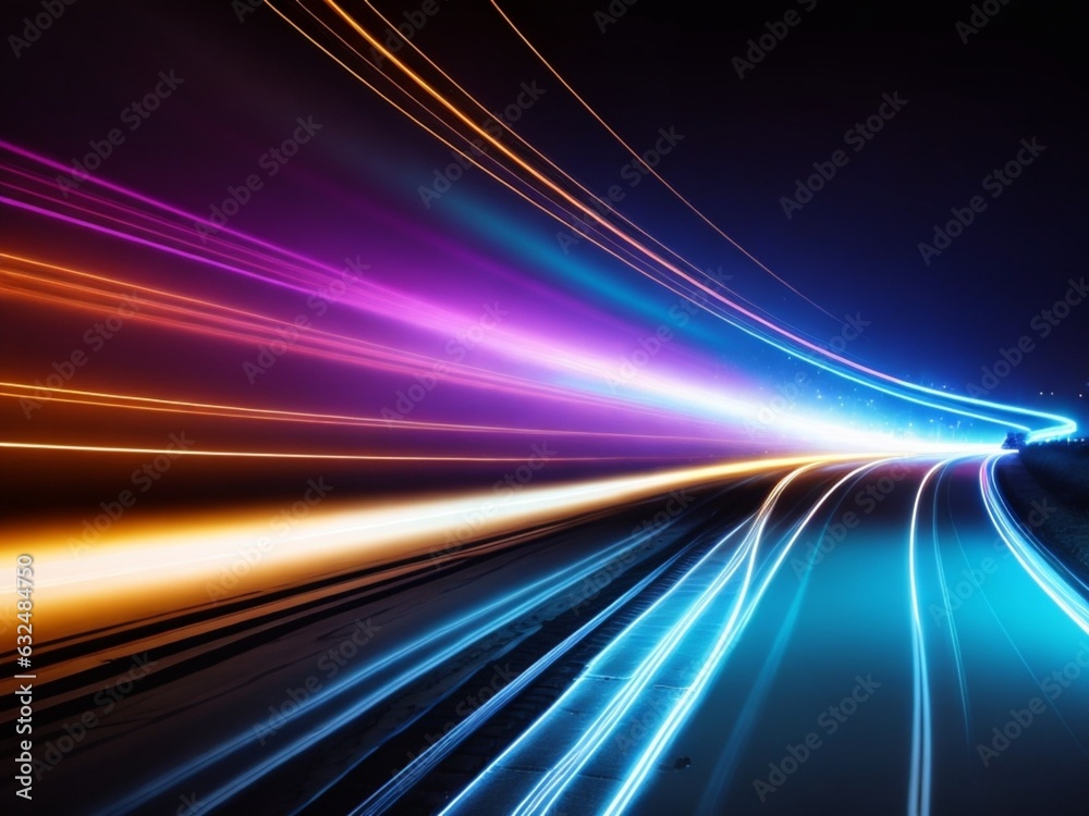 Colorful Light trail lens flare background AI Generated Colorful Light trail lens flare background AI Generated