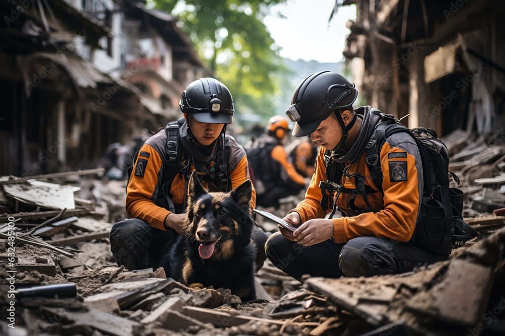 USAR (Urban Search and Rescue), along with their K9 search and rescue