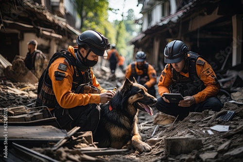 Foto USAR (Urban Search and Rescue), along with their K9 search and rescue dogs
