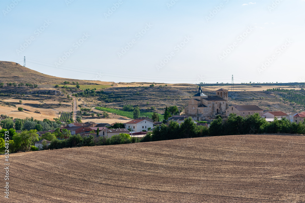 small village in the countryside with blue sky