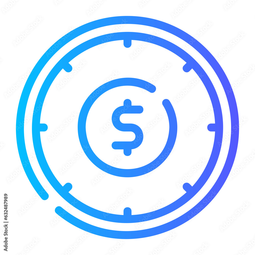 time is money gradient icon