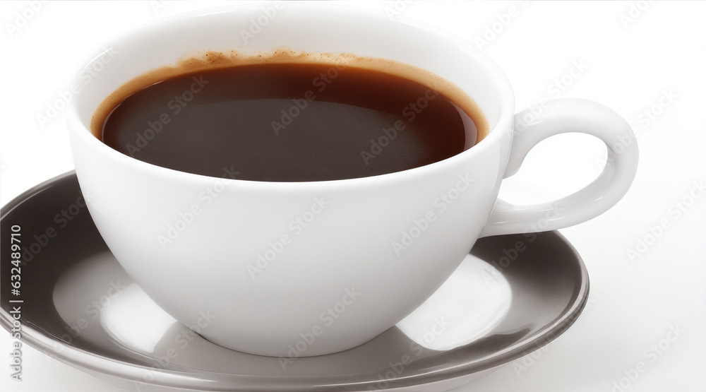 Cup of hot coffee on white background by Generative AI Cup of hot coffee on white background by Generative AI