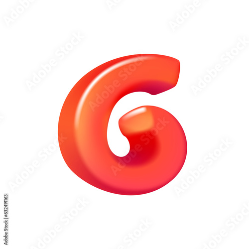 6 logo. Number six render in cartoon cubic style. Cubic vector illustration. Impossible isometric shapes. Perfect for futuristic banner, optical illusion art, kids labels, cute birthday posters.