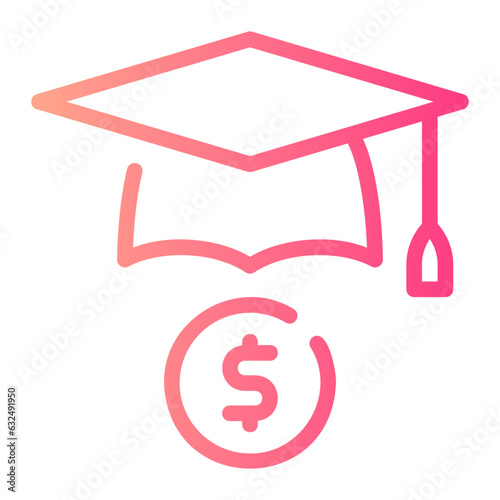 education cost gradient icon