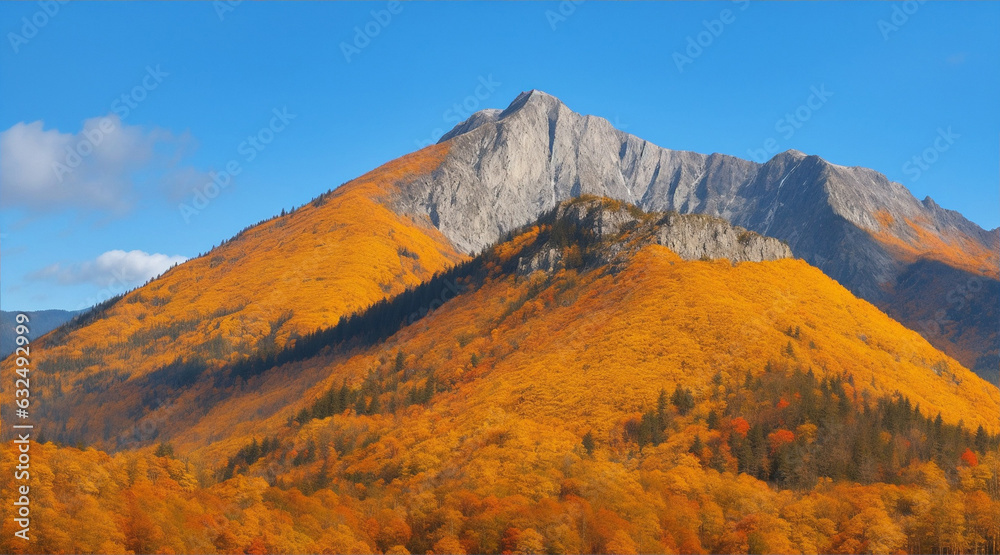 mountain peak in autumn by Generative AI