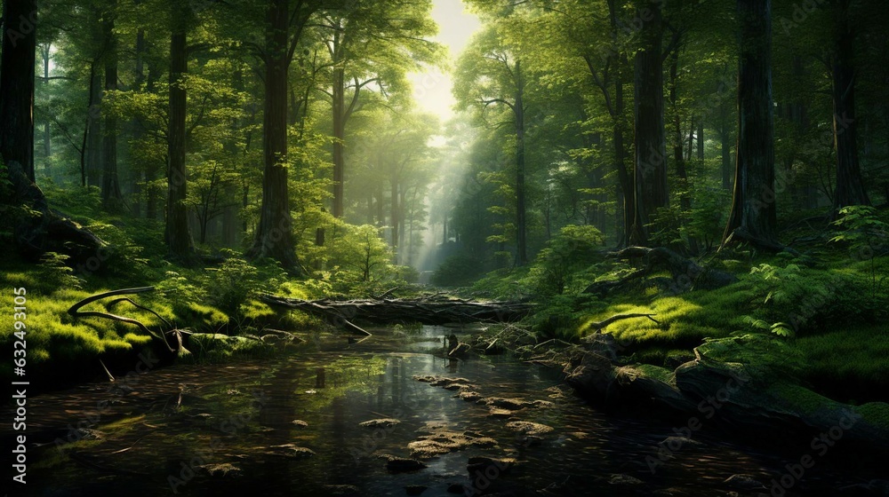 Fototapeta premium a creek in a forest