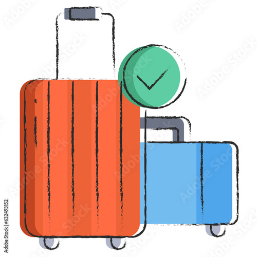 Vector hand drawn Baggage reclaim illustration icon