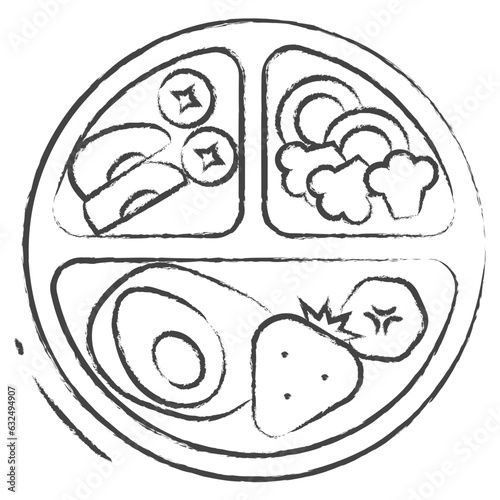 Vector hand drawn kids plate illustration icon