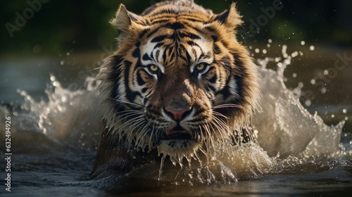 a tiger in water