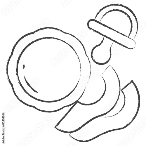 Vector hand drawn pear baby puree illustration icon