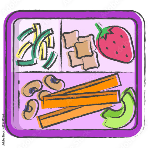 Vector hand drawn baby led weaning illustration icon