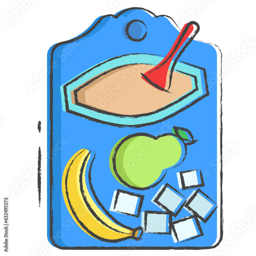 Vector hand drawn  puree soup illustration icon