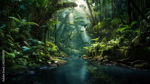 a river in a tropical forest