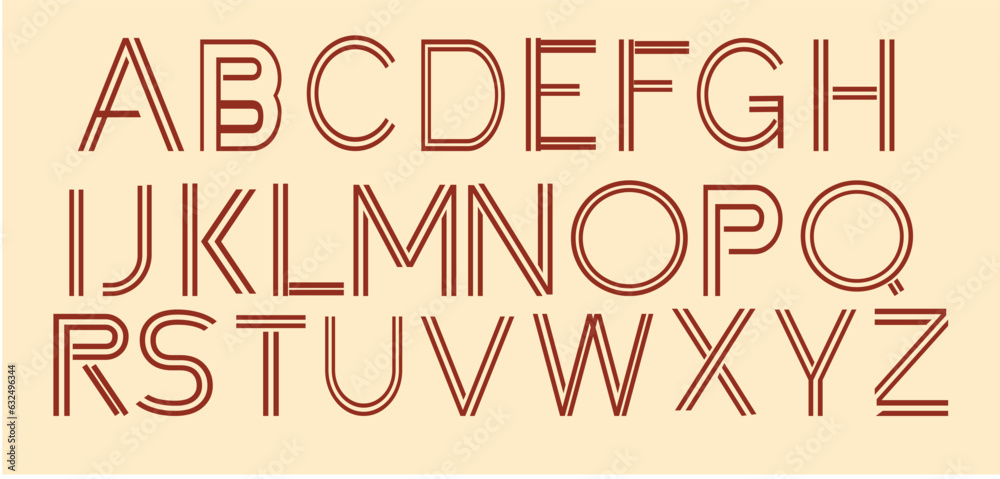 Line font, alphabet letters font