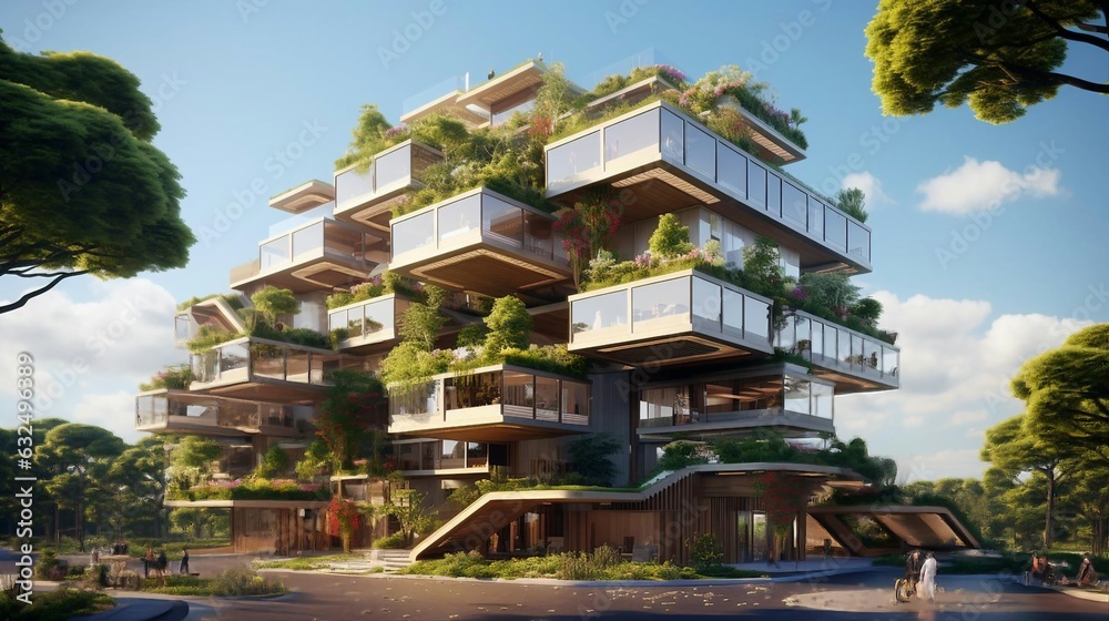 Fototapeta premium a building with many balconies