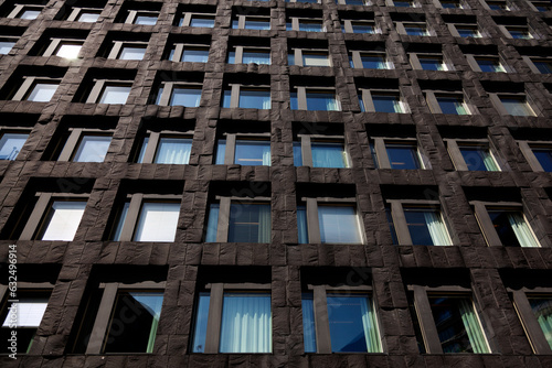 Stockholm, Sweden - May 23, 2023: Swedish Riksbank, lots of windows
