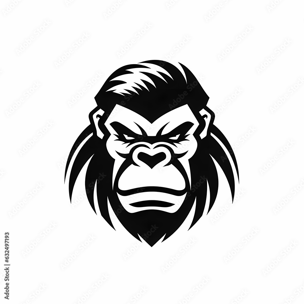 Gorilla Head Symbol Illustration Design