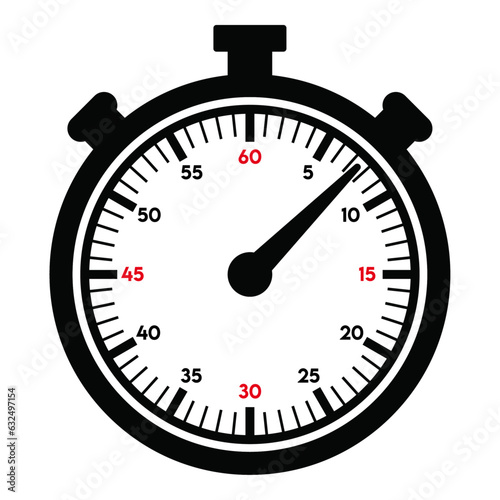 Stopwatch or timer icons set isolated on transparent backgorund. Countdown pictogram collection.