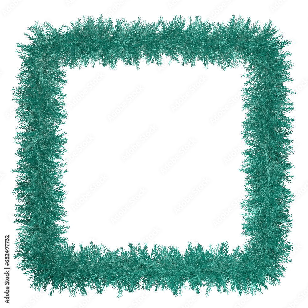 Christmas wreath on transparent background. 3d render. PNG file.