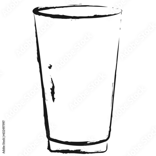 Vector hand drawn Bar glass illustration icon
