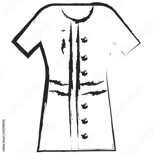 Vector hand drawn Bathrobe dress illustration icon