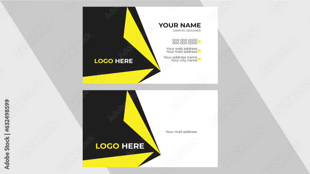 Modern business card template yellow black colors. Flat design vector abstract creative - Vector.Clean professional business card template, visiting card, business card template. Modern business card template yellow black colors. Flat design vector abstract creative - Vector.Clean professional business card template, visiting card, business card template.