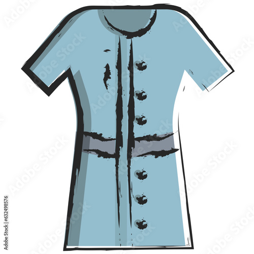 Vector hand drawn Bathrobe dress illustration icon