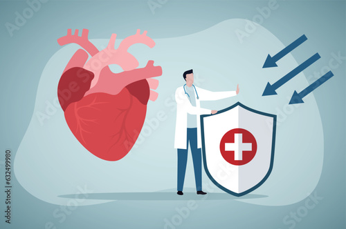 Healthcare vector concept, Heart protection.