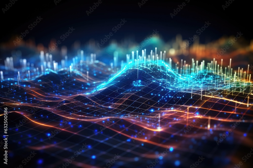 Abstract futuristic background Data Transfer. technology concept. Futuristic cyberspace background. Generative AI Abstract futuristic background Data Transfer. technology concept. Futuristic cyberspace background. Generative AI