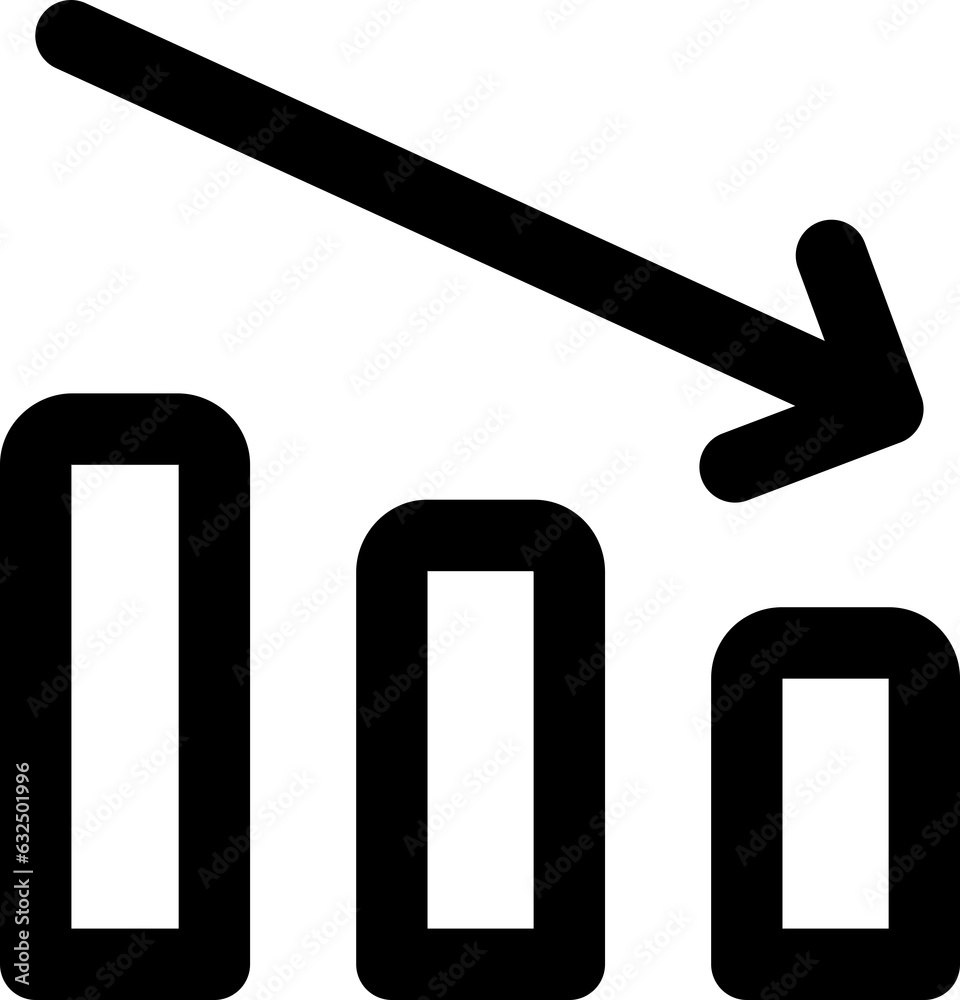 graph down icon illustration in outline style used for web, UI, banner, packaging and many other purposes graph down icon illustration in outline style used for web, UI, banner, packaging and many other purposes