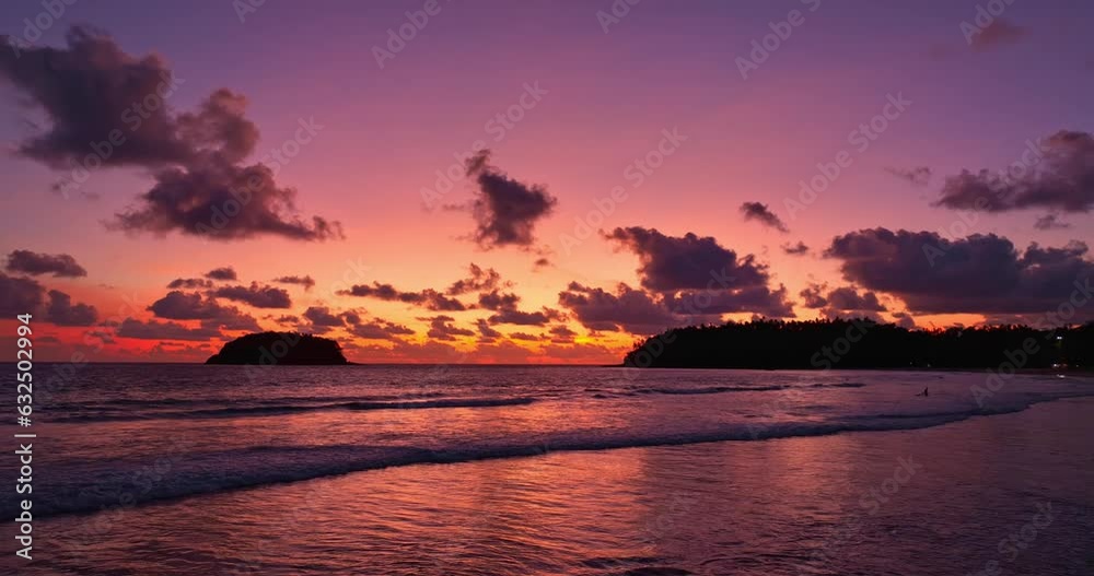 amazing bright red sky at stunning sunset..Wave after wave swept towards the shore at sunset..reflection of stunning red sky above the sea..Gradient color. Sky texture, abstract nature background. amazing bright red sky at stunning sunset..Wave after wave swept towards the shore at sunset..reflection of stunning red sky above the sea..Gradient color. Sky texture, abstract nature background.
