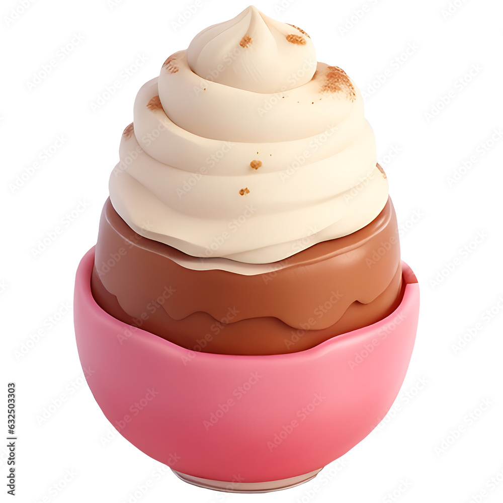Elevate your space with this charming 3D coffee dessert illustration Elevate your space with this charming 3D coffee dessert illustration