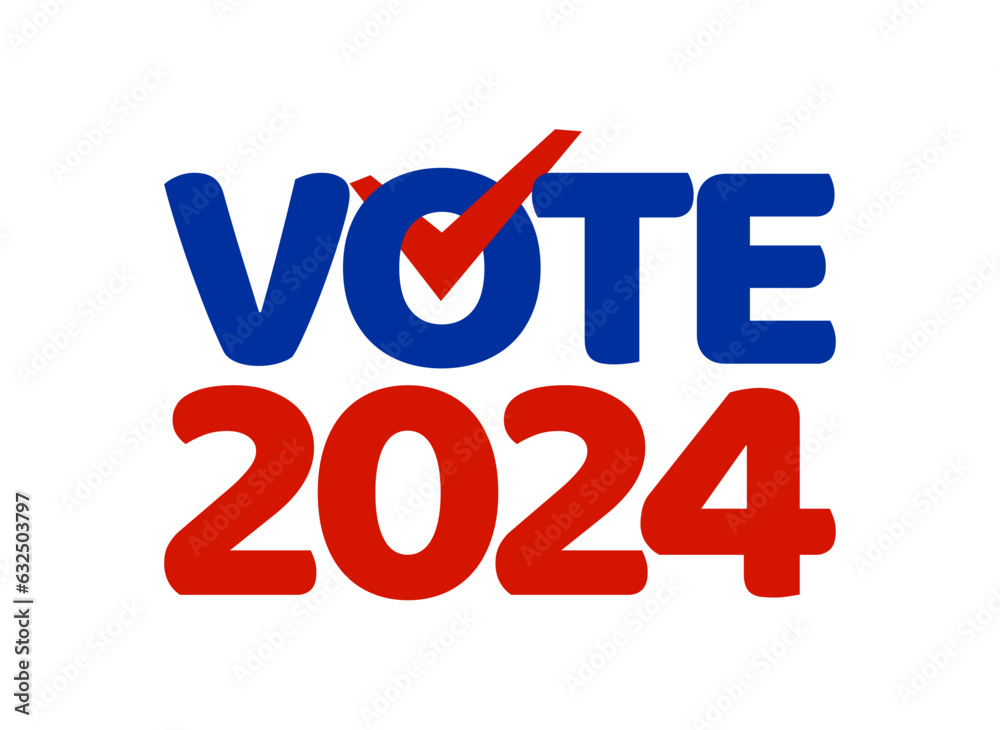 Presidential 2024 election year. USA Election banner inviting to vote