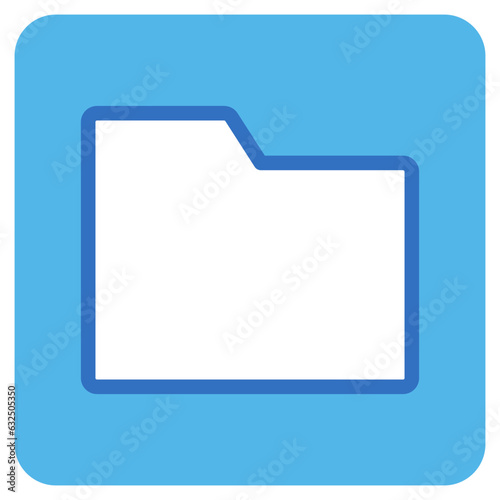 folder flat icon in square.